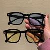 Retro glasses solar-powered, fashionable square sunglasses, Korean style, internet celebrity