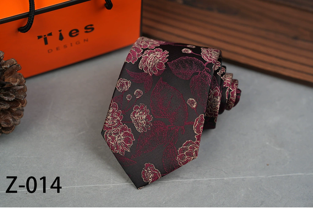 Retro Flowered Tie, Classic Leisure Accessory, 8 cm Width, Patterned Jacquard