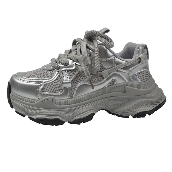 Demi-season mesh breathable sneakers platform for leisure