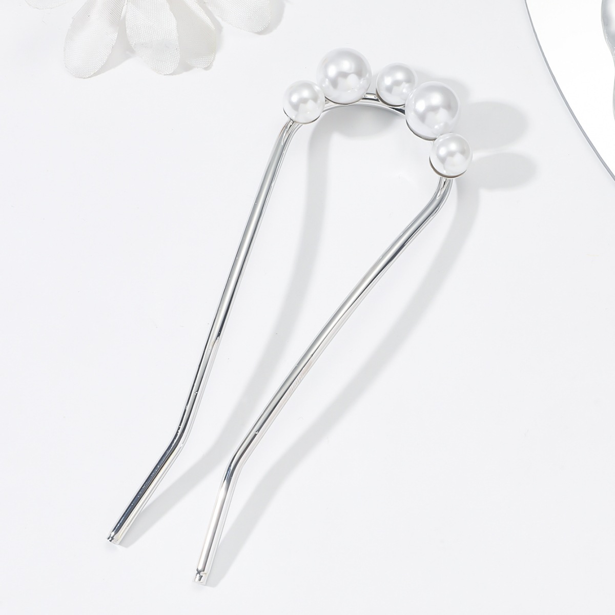 Celebridad de Internet chino en forma de U horquilla updo clip perla horquilla de alto grado estilo antiguo horquilla tocado horquilla accesorios para el cabello para mujeres