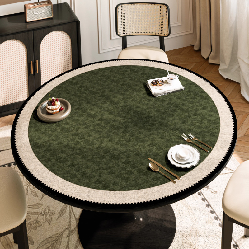 Alfombra de mesa redonda de estilo medieval impermeable a prueba de agua a prueba de aceite sin lavado alfombra de mesa a prueba de quemaduras alfombra de mesa redonda 2025 nuevo alfombra de mesa
