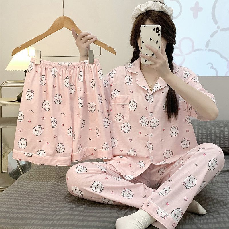 순면지이 쓰리피스 반팔+반바지+바지