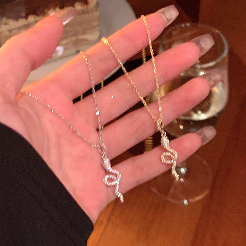 Cool and Rich Snake Necklace Women's Light Luxury Niche Style Textious Design Clavicle Chain Sweater Chain Neck Chain
