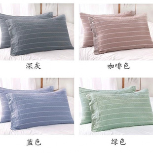 Pure Cotton Three-Layer Gauze All-Inclusive Fixed Buckle Anti-Slip Non-Falling Absorbent Cotton Pillowcase Factory One Piece Wholesale