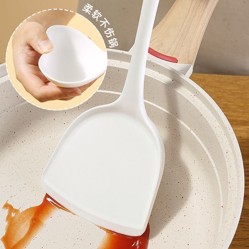 Alta temperatura resistente de silicona espátula utensilios de cocina 5 piezas traje de grado alimenticio cuchara de sopa de material freír pala con fugas cuchara de arroz utensilios de cocina