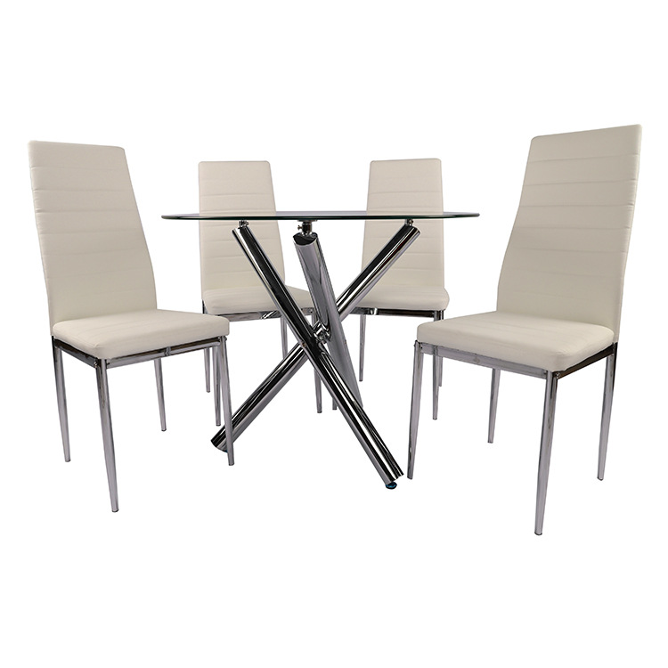 Mesa de comedor de vidrio temperado mesa de comedor de lujo ligero de alta sensación mesa de negociación simple mesa de comedor casera silla