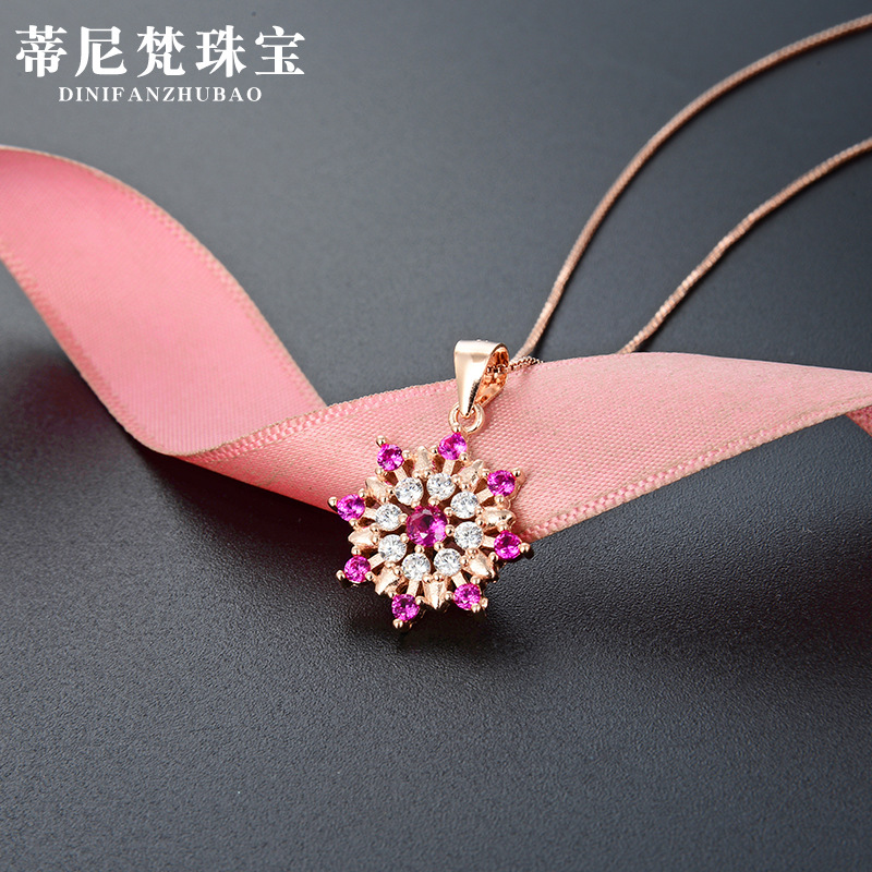 Al por mayor estilo simple octogonal Collar personalizado Corea del Sur s925 plata ZIRCON colgante de cadena clavícula las mujeres creativas