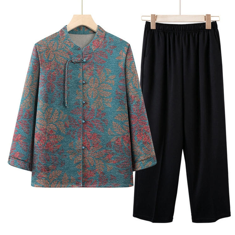 Среднего и пожилого возраста весенне-осеннее пальто бабушки костюм новая иностранная мама осень-зима плюс бархатная пожилая леди одежда