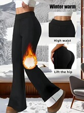 Y 30255 Fleece Lined High Waist Yoga Pants ���޸����٤��