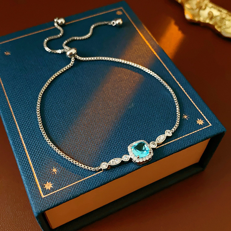 Pulseras de zircon azul marino frescas y lujosas pulseras de alta sensación 2026 nuevas joyas de moda de verano versátiles image 4
