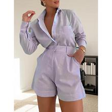 F 34157 Women's Casual Shirt Shorts Set ���г����̿���װ