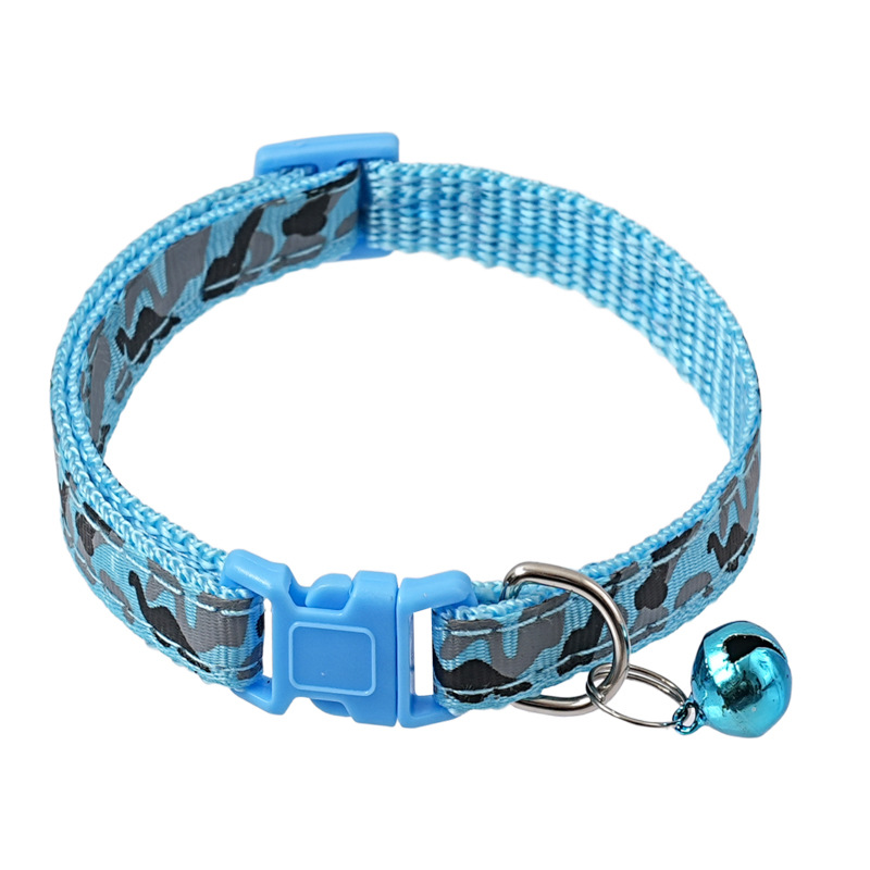 1.0 Collar de tela collar de campana de camuflaje collar de gato collar de perro gran cantidad de collar de fábrica de venta directa