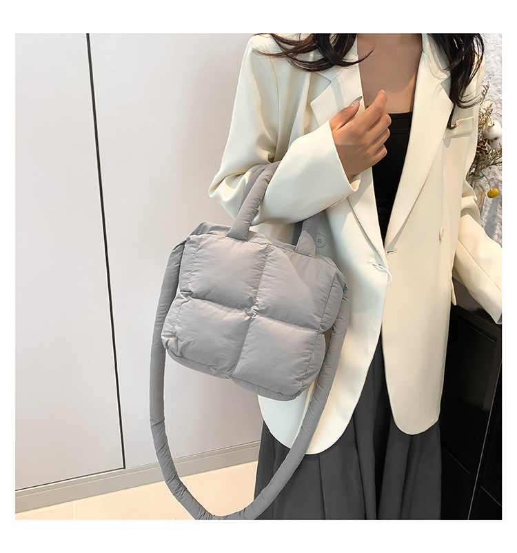 Moda coreana de algodón simple bolso de cubo para mujeres 2024 nueva moda versátil bolso de hombro bolso de mano