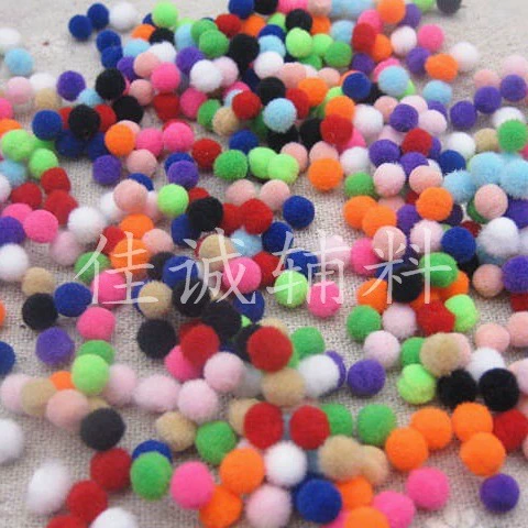 Small accessory for kindergarten, puffer ball handmade, plush, polyester, DIY, 5mm