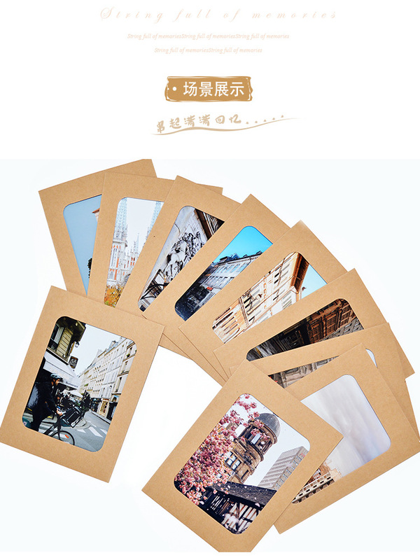 345678 inch black and white cowhide hanging paper photo frame factory wholesale with clip hemp rope 10 set
