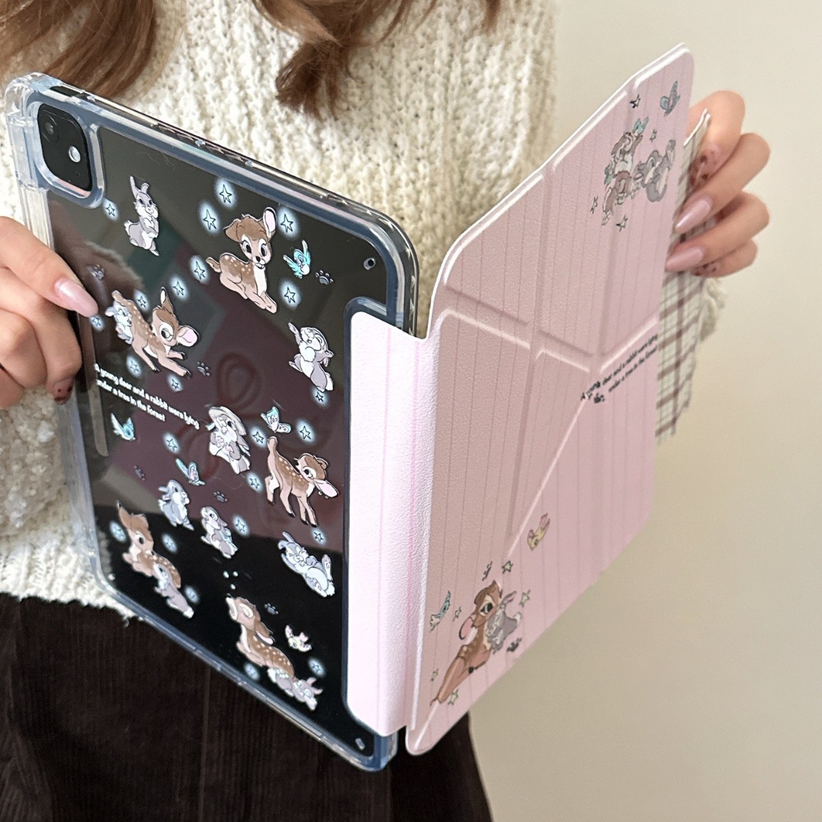 Cute Sika Deer Suitable for iPad Air Tablet Protective Case Mini6Y Foldableing Pro with Pen Slot 10Th Generation 11inch Japanese and Korean