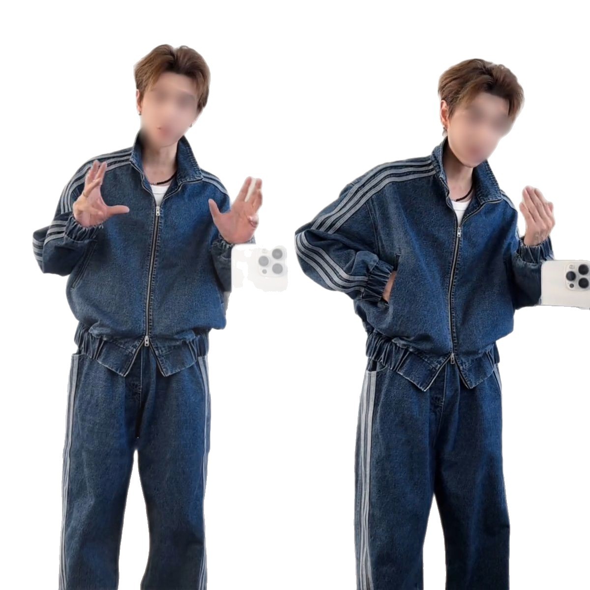 Otoño y invierno de moda nuevo estilo de collar vertical casual vaqueros marca de moda coreana relajada casual lujosa personalidad versátil