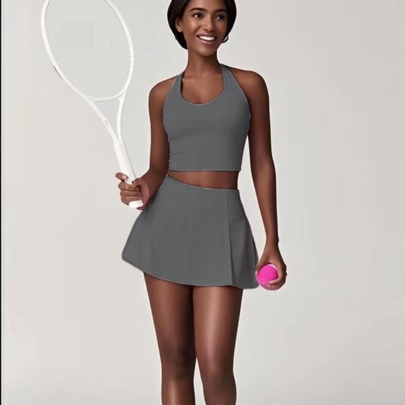 European and American New Golf Tennis Skirt Nude Quick-Drying Cycling Sports Skirt Fitness Yoga A-Line Skirt Suit