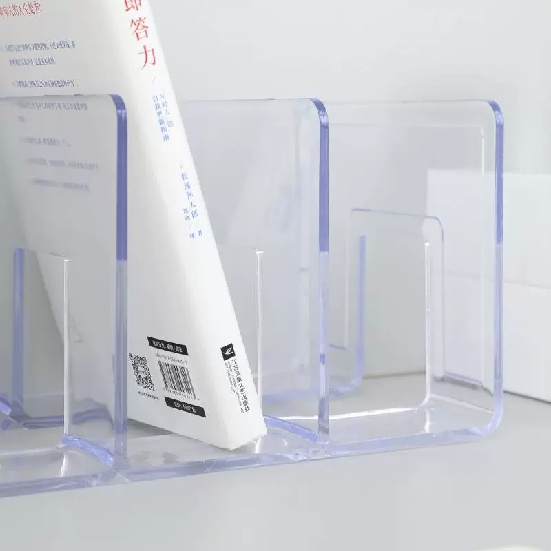 Acrylic transparent book Student desktop storage separation book file bookshelf office information frame