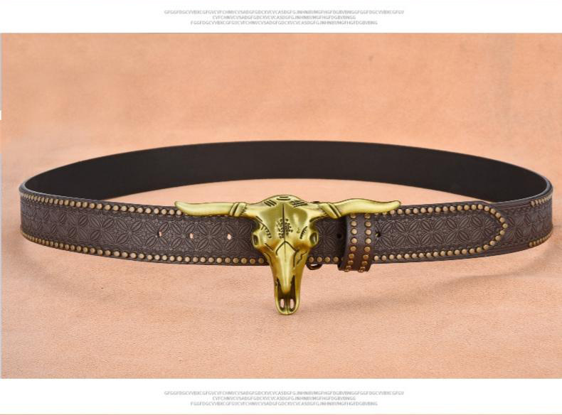 Punk Argyle Imitation Leather Alloy Beaded Women's Leather Belts display picture 2