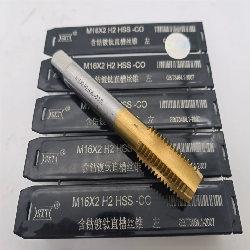 Торцевой метчик с левым резьбовым шагом, покрытый кобальтом и титаном, с прямым профилем, HSS-CO, для нержавеющей стали M2-M36, оптовая продажа от производителя