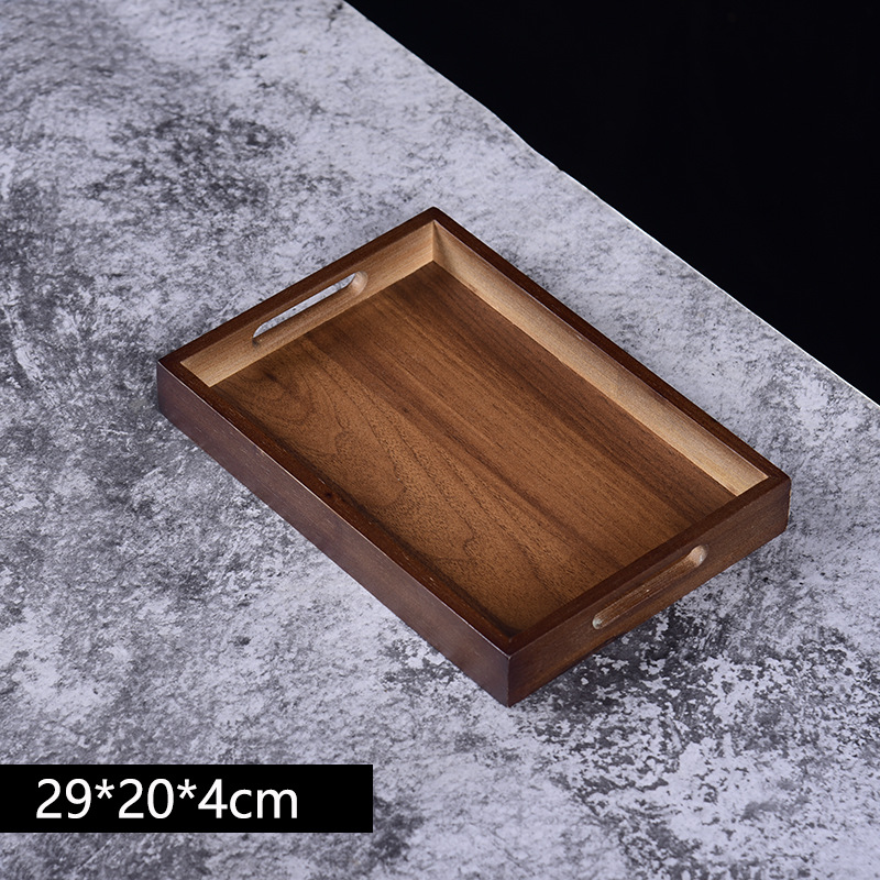 Dark brown-handle tray [29*20cm]
