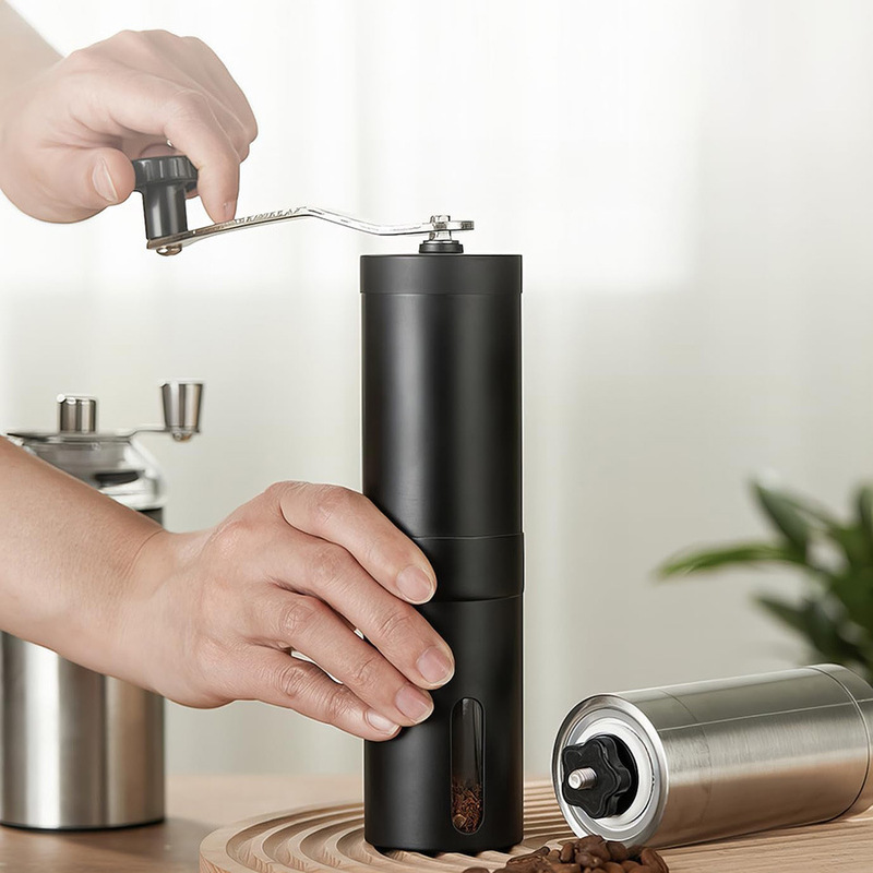 Hand Grinder Manual Coffee Machine Outdoor Single Bean Grinder Small Coffee Grinder Stainless Steel Black Hand Grinder Manual Coffee Machine Outdoor Single Bean Grinder Small Coffee Grinder Stainless Steel Black