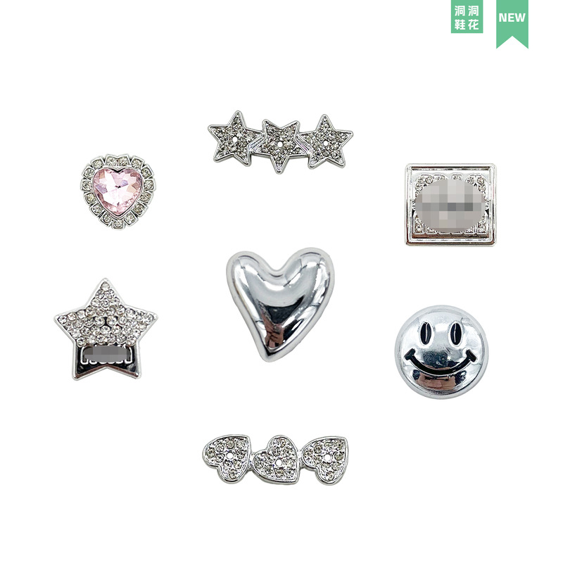 Cave shoes accessories cross-border hot silver love smiling face detachable wholesale red book explosions diy accessories shoe flowers