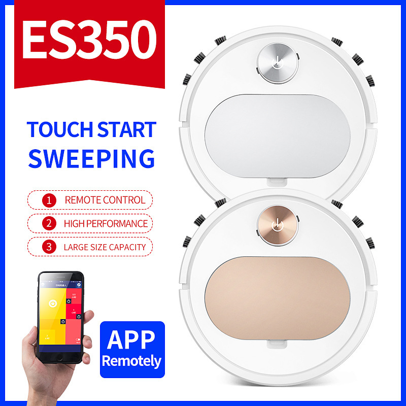 Cross-Border Household Es350App Fully Automatic Timed Sweeping Robot Intelligent Remote Three-In-One Sweeper Factory