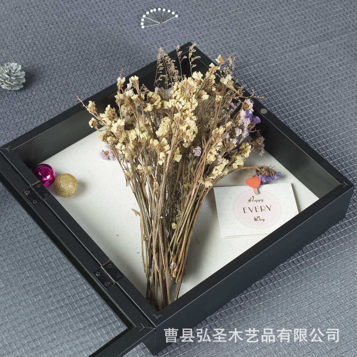 Marco de fotos de madera montado en la pared Caja de exhibición transparente Marco de fotos hueco tridimensional Caja de exhibición de medallas Insectos Caja de etiqueta de flores secas