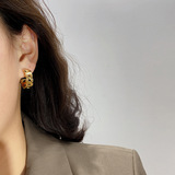 Золотые металлические изысканные серьги, коллекция 2023, золото 750 пробы