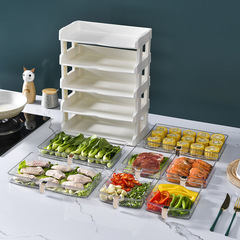 廚房多功能配菜盤抽屜式備菜盤多層收納架家用火鍋專用菜盤子神器