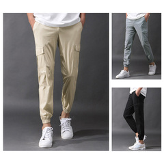 2024 New Amazon Men's Summer Ice Silk Fabric Workwear Casual Pants