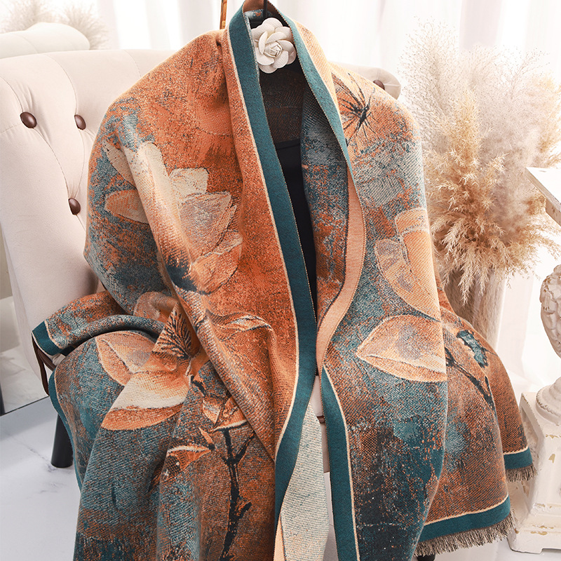 2026秋冬新款高级感时尚仿羊绒围巾女士百搭亲肤防寒保暖围脖披肩