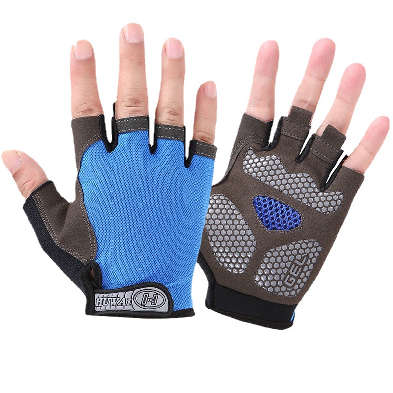 Directly Approved from the Manufacturer, Summer Cycling Gloves, Mesh Breathable Half-Finger Fitness Fishing, Adults, Children, Men and Women Can Protect