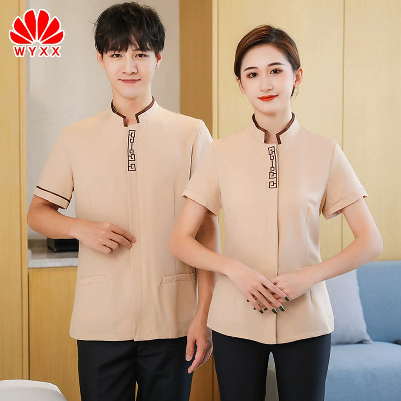 Чистка отеля одежда с коротким рукавом женский уборщик имущества Рабочая одежда летняя одежда PA гостевая комната тетя уборщик Одежда дышащая