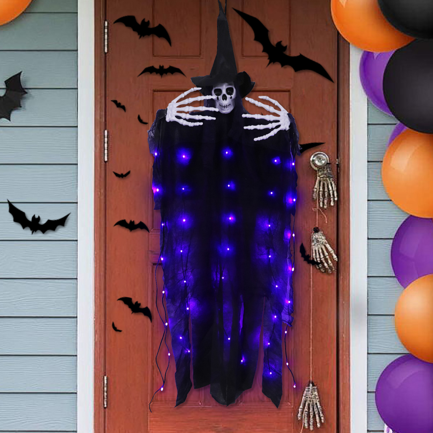 Cadena de lámparas nuevas cadenas de lámparas de Halloween colgadas esqueletos fantasmas lámparas de color fantasmas casa embrujada fiesta fotos decoración props al por mayor