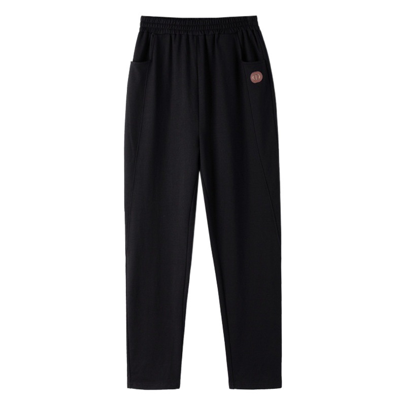 2026 Autumn New Plus Size Women's Clothing 100kg Casual Straight-Leg Pants for Plus-Size Women, Black Elastic Waist Skinny Pants