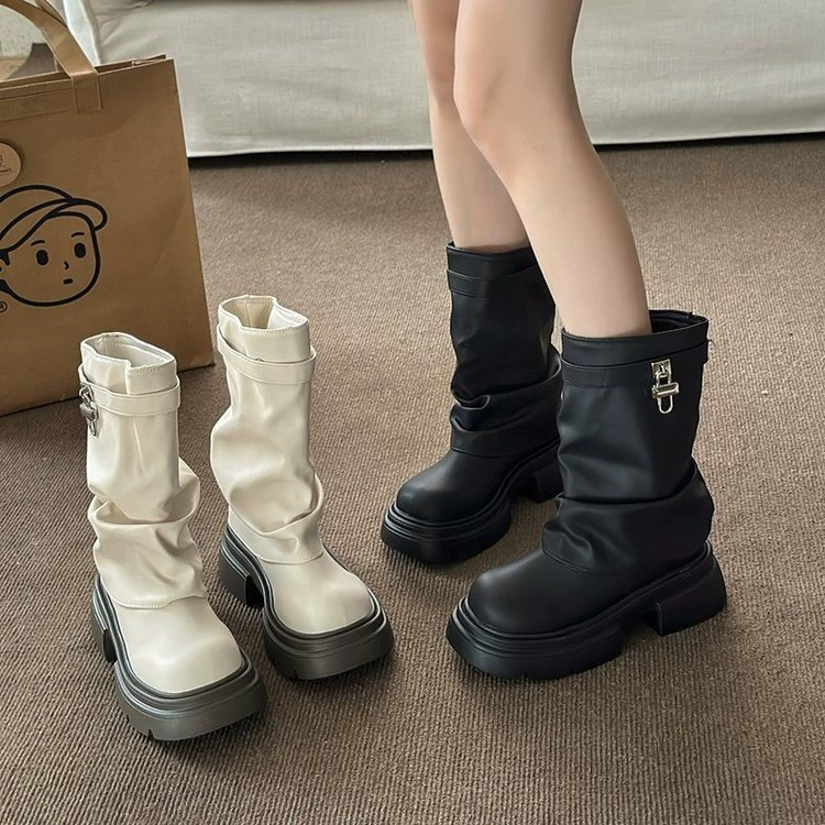 Красный красный сапоги Martin женский 2024 летний новый модный набор ретро дикие ботинки с толстой подошвкой