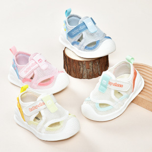 Baby sandals men's summer toddler shoes 01-2 years old baby non-slip soft-soled baby net shoes female baby shoes
