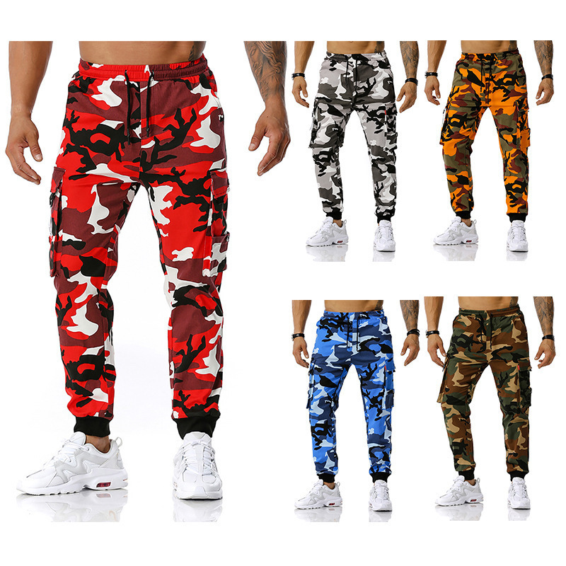 Factory supply new European size men's cotton casual camouflage combat overalls jogging pants work pants men's