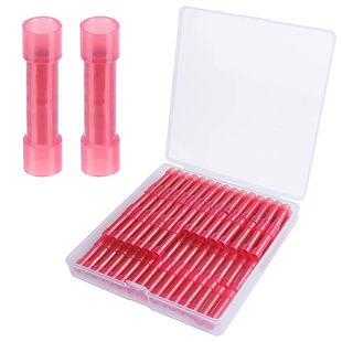 100Pcs Pa66 Nylon 22-16 Awg Wire Connector Electrical Crimp Butt Connectors Full