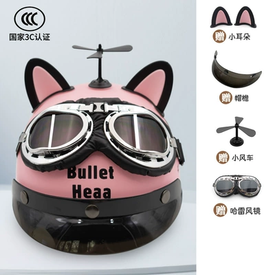 safety helmet autumn and winter — Motosiklet dəbilqələri - one-size-fits-all-adult-style-pink-kitten