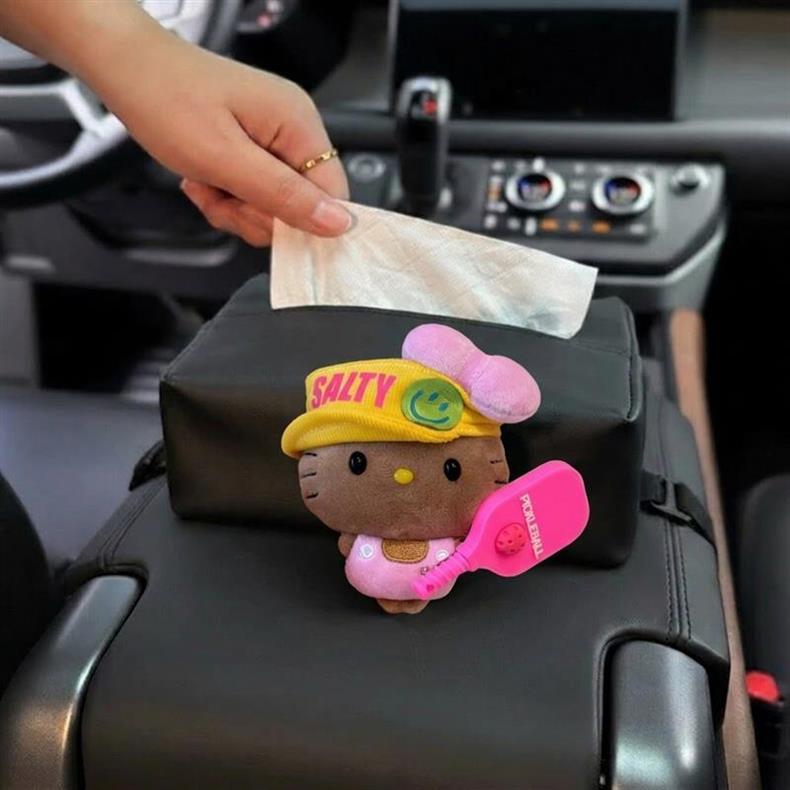 Car Tissue Box for Women, Cute Kt Car Tissue Holder, Hanging Seat Back Bowknot Car Decoration