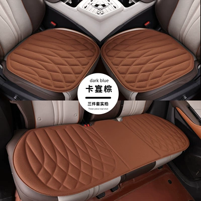 universal for all seasons, no installation — Four Seasons Pad - cayenne-brown-hot-pressed-one-piece-full-set-of-five-seats-for-the-car-three-piece-set