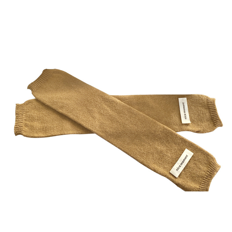 Mujeres de otoño y invierno guantes de medio dedo coreano de color sólido para espesar y calentamiento de los estudiantes de lana de punto manga de dedo