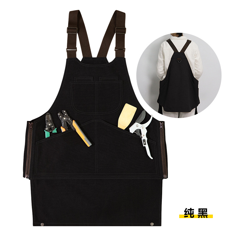 Chaleco de lona gruesa negro puro