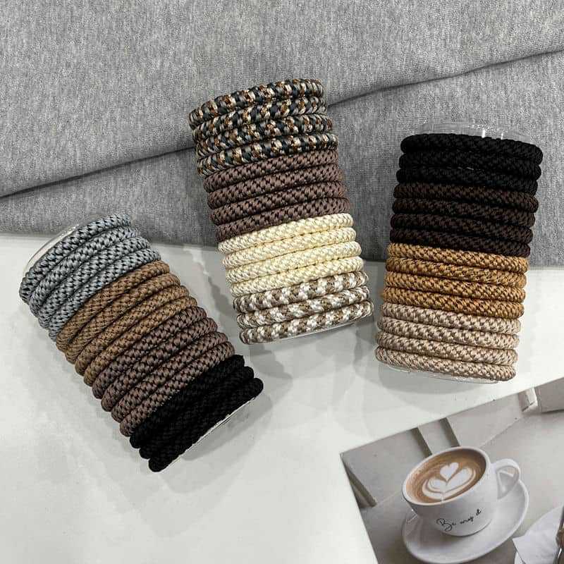 High Stretch Durable Sports Hair Ring Women's Hair Tie Rubber Tendon Thickened and Continuous Headline High Ponytail Hair Rope Headwear