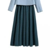 Single dark green long skirt [Yu Yi] upgraded version