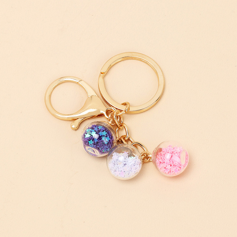 Women'S Gender Cute Letter Sheep Flower Sequins Alloy Resin Keychain